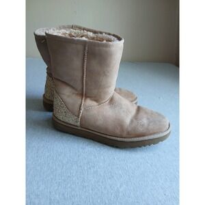 Ugg Boots 10 / 41 Sparkle Ankle Glitter Sheepskin Pull On Comfort Casual